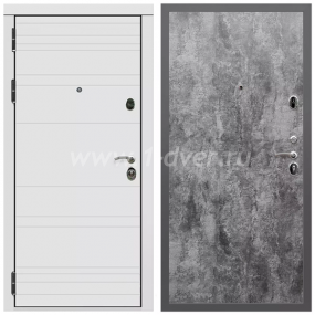 Входная дверь Армада Гарант Белый матовый линии горизонт ПЭ Цемент темный 6 мм - легкие металлические двери с установкой