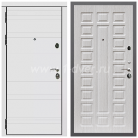 Входная дверь Армада Гарант Белый матовый линии горизонт ФЛ-183 Сандал белый 16 мм - входные двери фрезерованная панель с установкой