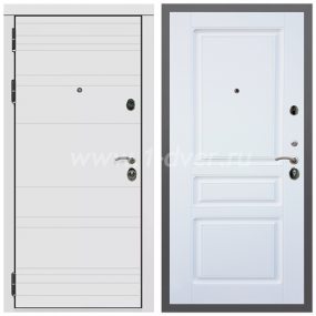 Входная дверь Армада Гарант Белый матовый линии горизонт ФЛ-243 Белый матовый 16 мм - входные двери в Домодедово с установкой