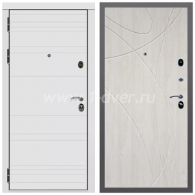 Входная дверь Армада Гарант Белый матовый линии горизонт ФЛ-247 Сосна белая 16 мм - входные двери в Серпухове с установкой