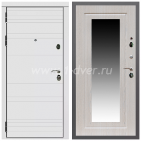 Входная дверь Армада Гарант Белый матовый линии горизонт ФЛЗ-120 Беленый дуб 16 мм - одностворчатые металлические двери с установкой