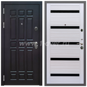 Входная дверь Армада Гарант Венге ФЛ-33 СБ-14 Черное стекло Сандал белый 16 мм - входные двери в Клине с установкой