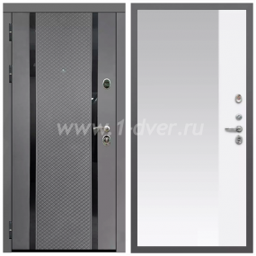 Входная дверь Армада Гарант Графит абсолют софт ФЛС-500 ФЛЗ-Панорама-1 Белый матовый 16 мм - готовые металлические двери с установкой