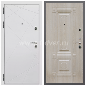 Входная дверь Армада Гарант Лофт белый ФЛ-291 ФЛ-2 Беленый дуб 6 мм - легкие металлические двери с установкой