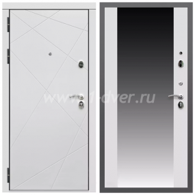 Входная дверь Армада Гарант Лофт белый ФЛ-291 СБ-16 Белый матовый 16 мм - металлические двери с зеркалом с установкой