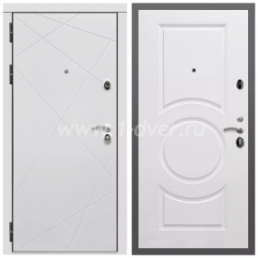 Входная дверь Армада Гарант Лофт белый ФЛ-291 МС-100 Белый матовый 16 мм - светлые входные двери  с установкой