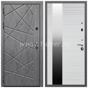 Входная дверь Армада Гарант Стоун грей ФЛ-69 ФЛЗ-Сити Белый матовый 16 мм - металлические двери с зеркалом с установкой
