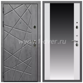 Входная дверь Армада Гарант Стоун грей ФЛ-69 СБ-16 Белый матовый 16 мм - металлические двери с зеркалом с установкой