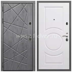 Входная дверь Армада Гарант Стоун грей ФЛ-69 МС-100 Белый матовый 16 мм - легкие металлические двери с установкой
