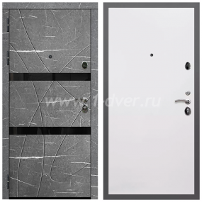 Входная дверь Армада Гарант Торос графит ФЛС-25 Гладкая белый матовый 10 мм - входные двери в Химках с установкой