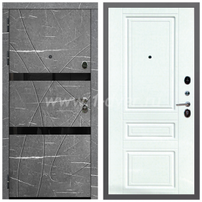 Входная дверь Армада Гарант Торос графит ФЛС-25 ФЛ-243 Ясень белый 16 мм - входные двери нестандартных размеров с установкой