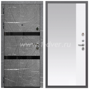 Входная дверь Армада Гарант Торос графит ФЛС-25 ФЛЗ-Панорама-1 Белый матовый 16 мм с установкой