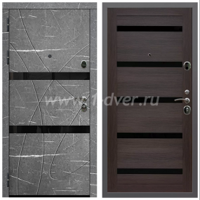 Входная дверь Армада Гарант Торос графит ФЛС-25 СБ-14 Черное стекло Эковенге 16 мм - входные двери 90 см с установкой