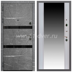 Входная дверь Армада Гарант Торос графит ФЛС-25 СБ-16 Сандал белый 16 мм - металлические двери с зеркалом с установкой