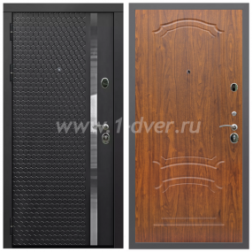 Входная дверь Армада Гарант Черная шагрень ФЛН-501 ФЛ-140 Мореная береза 16 мм - черные металлические двери  с установкой