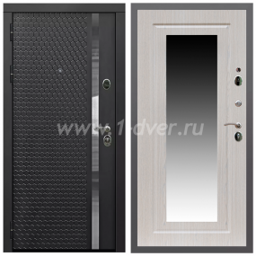 Входная дверь Армада Гарант Черная шагрень ФЛН-501 ФЛЗ-120 Беленый дуб 16 мм - черные металлические двери  с установкой