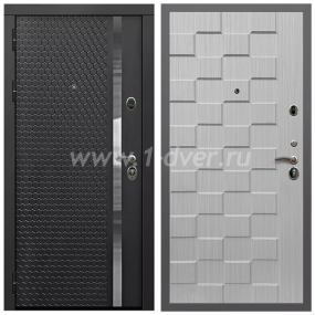 Входная дверь Армада Гарант Черная шагрень ФЛН-501 ОЛ-39 Лиственница бежевая 16 мм - черные металлические двери  с установкой