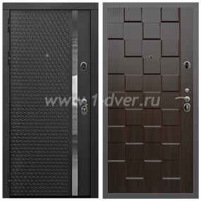 Входная дверь Армада Гарант Черная шагрень ФЛН-501 ОЛ-39 Эковенге 16 мм - черные металлические двери  с установкой