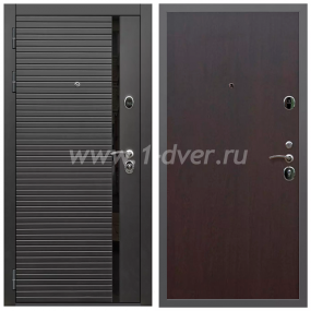 Входная дверь Армада Гарант Черная шагрень ФЛС-550 ПЭ Венге 6 мм - черные металлические двери  с установкой