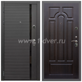 Входная дверь Армада Гарант Черная шагрень ФЛС-550 ФЛ-58 Венге 6 мм - черные металлические двери  с установкой