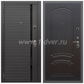 Входная дверь Армада Гарант Черная шагрень ФЛС-550 ФЛ-140 Венге 6 мм - черные металлические двери  с установкой