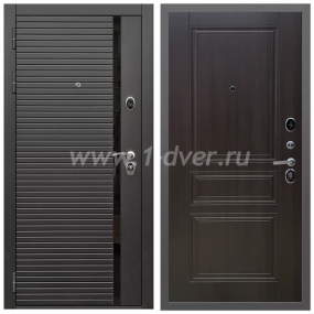 Входная дверь Армада Гарант Черная шагрень ФЛС-550 ФЛ-243 Эковенге 6 мм - черные металлические двери  с установкой