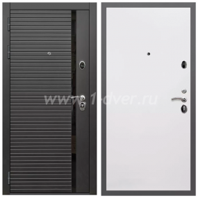 Входная дверь Армада Гарант Черная шагрень ФЛС-550 Гладкая белый матовый 10 мм - черные металлические двери  с установкой