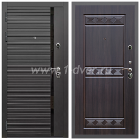 Входная дверь Армада Гарант Черная шагрень ФЛС-550 ФЛ-242 Эковенге 10 мм - черные металлические двери  с установкой