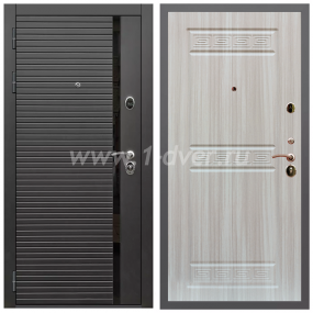 Входная дверь Армада Гарант Черная шагрень ФЛС-550 ФЛ-242 Сандал белый 10 мм - черные металлические двери  с установкой