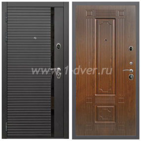 Входная дверь Армада Гарант Черная шагрень ФЛС-550 ФЛ-2 Мореная береза 16 мм - черные металлические двери  с установкой