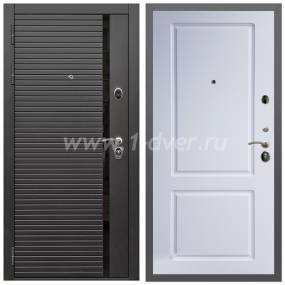 Входная дверь Армада Гарант Черная шагрень ФЛС-550 ФЛ-117 Белый матовый 16 мм - черные металлические двери  с установкой