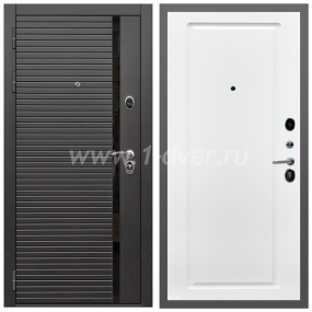 Входная дверь Армада Гарант Черная шагрень ФЛС-550 ФЛ-119 Белый матовый 16 мм - черные металлические двери  с установкой