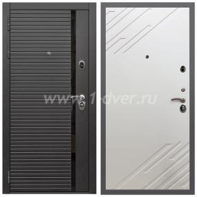 Входная дверь Армада Гарант Черная шагрень ФЛС-550 ФЛ-143 Шате крем 16 мм - черные металлические двери  с установкой