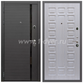 Входная дверь Армада Гарант Черная шагрень ФЛС-550 ФЛ-183 Беленый дуб 16 мм - теплые входные двери с установкой