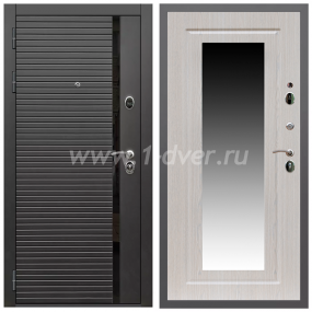 Входная дверь Армада Гарант Черная шагрень ФЛС-550 ФЛЗ-120 Беленый дуб 16 мм - металлические двери с зеркалом с установкой