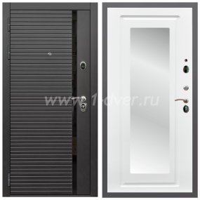 Входная дверь Армада Гарант Черная шагрень ФЛС-550 ФЛЗ-120 Ясень белый 16 мм - металлические двери с зеркалом с установкой