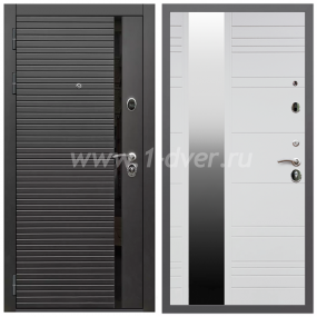 Входная дверь Армада Гарант Черная шагрень ФЛС-550 ФЛЗ-Сити Белый матовый 16 мм - черные металлические двери  с установкой