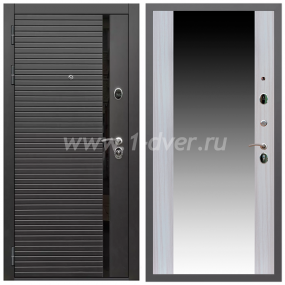 Входная дверь Армада Гарант Черная шагрень ФЛС-550 СБ-16 Сандал белый 16 мм - металлические двери с зеркалом с установкой