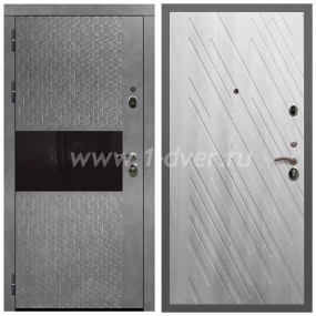 Входная дверь Армада Гарант Штукатурка графит ФЛС-502 ФЛ-86 Ясень ривьера айс 16 мм - глухие металлические двери (входные) с установкой