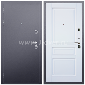 Входная дверь Армада Люкс Антик серебро ФЛ-243 Белый матовый 16 мм - одностворчатые металлические двери с установкой