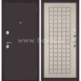 Входная дверь Бульдорс (Mastino) Family ECO-70 букле шоколад, МДФ ларче бьянко, E-112 - двери с порошковым напылением с установкой