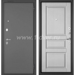 Входная дверь Бульдорс (Mastino) Trust Standart-90 букле графит, дуб белый матовый 9SD-2 - входные серые двери с установкой