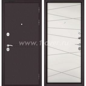 Входная дверь Бульдорс (Mastino) Trust MASS-90 букле шоколад R-4, белый софт 9S-130 - металлические двери для дачи с установкой