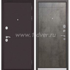 Входная дверь Бульдорс (Mastino) Trust MASS-90 букле шоколад R-4, бетон темный 9S-135 - одностворчатые металлические двери с установкой