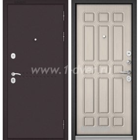 Входная дверь Бульдорс (Mastino) Trust MASS-90 букле шоколад R-4, ларче бьянко 9S-111 - вторая входная металлическая дверь с установкой