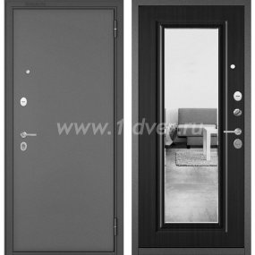 Входная дверь Бульдорс (Mastino) Trust Standart-90 букле графит, ларче шоколад 9S-140, зеркало - металлические двери эконом класса с установкой