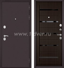 Входная дверь Бульдорс (Mastino) Trust MASS-90 букле шоколад R-4, ларче шоколад CR-3, стекло - металлические двери для дачи с установкой
