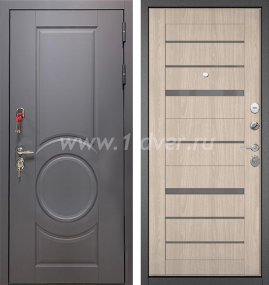 Входная дверь Бульдорс (Mastino) Trust Standart-90 графит софт 9S-6, ясень ривьера айс СR-1, стекло - недорогие входные двери с установкой