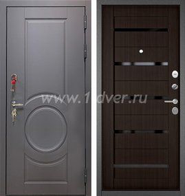 Входная дверь Бульдорс (Mastino) Trust Standart-90 графит софт 9S-6, ларче шоколад СR-3, стекло - недорогие входные двери с установкой