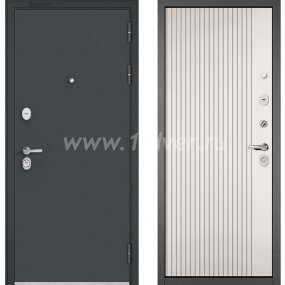 Входная дверь Бульдорс (Mastino) Trust Standart-90 черный муар металлик, эмаль белоснежная 9S-161 - металлические двери для дачи с установкой